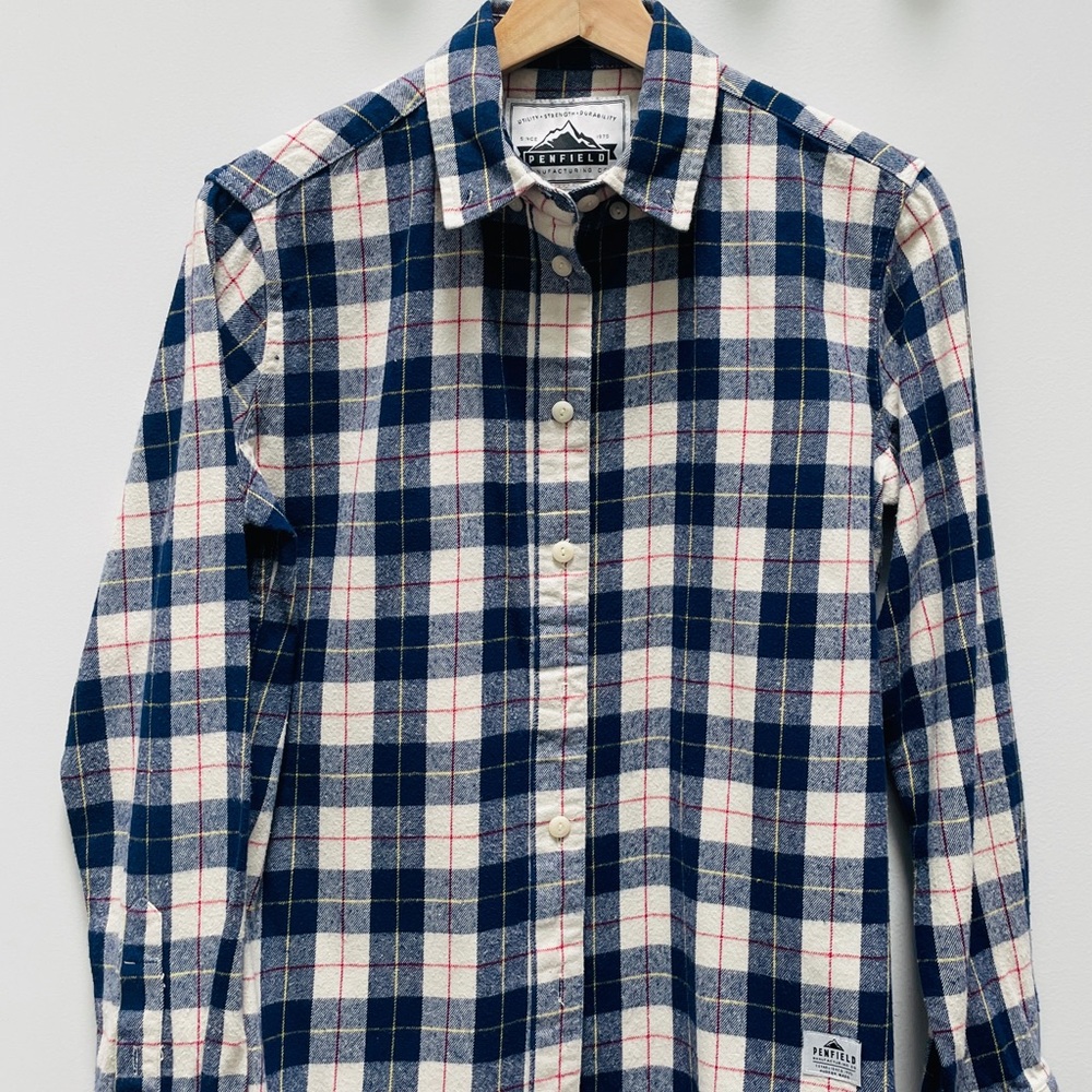 Penfield Blue and White Casual Button Down Shirt